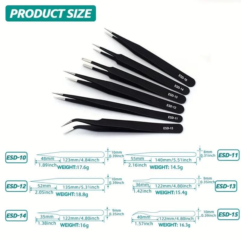 Electronics Repair Tools - Jeu de pincettes longues de précision